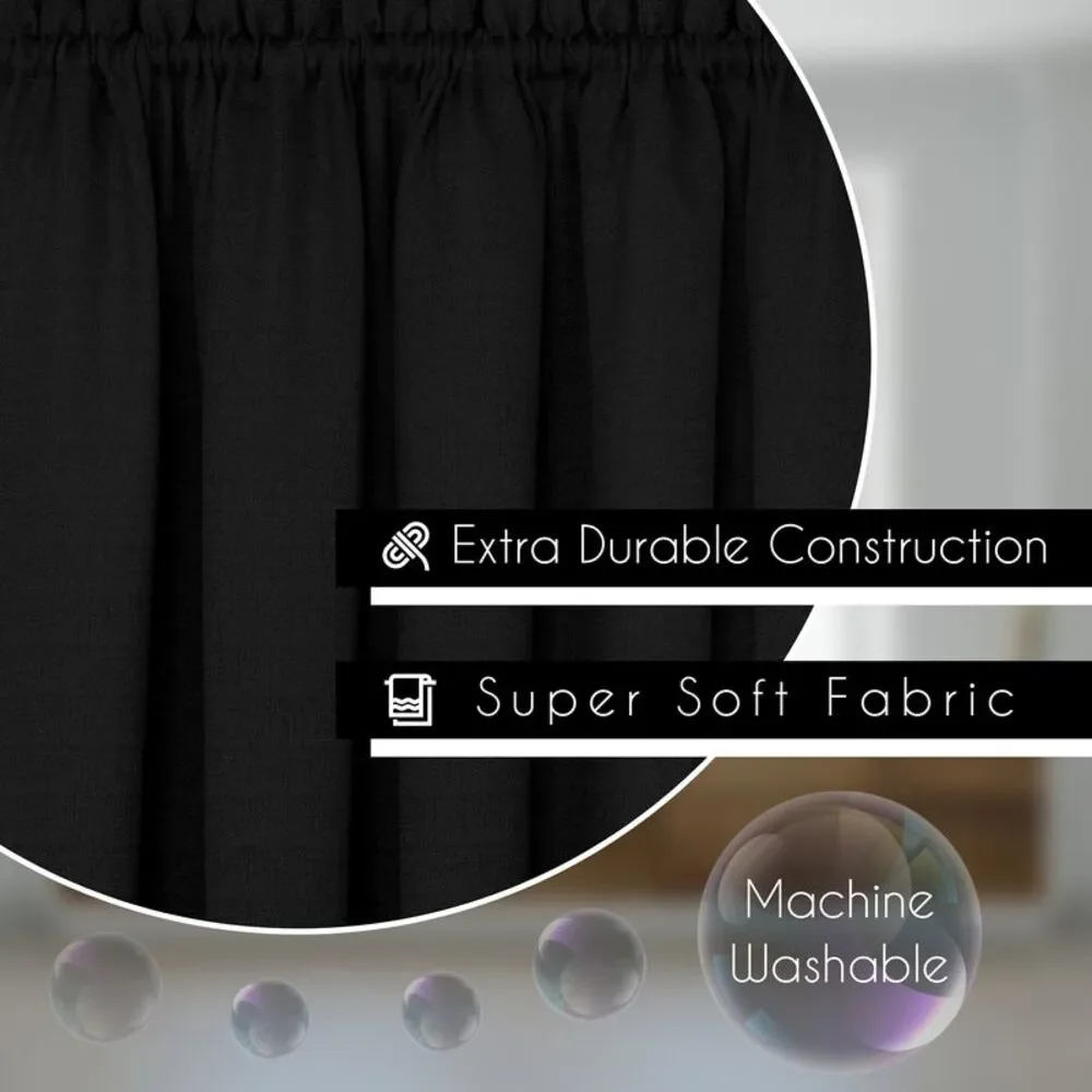 Woven Trends Two-Tone Window Curtain Tier Pair & Valance Set, Double Layer Small